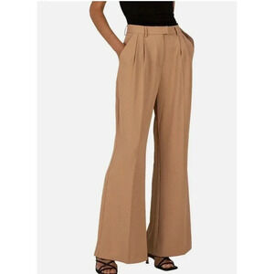 👖 MISHA Mabel Wide-Leg Pants‎ – Camel Brown Size 6 (NWT) 🤎✨